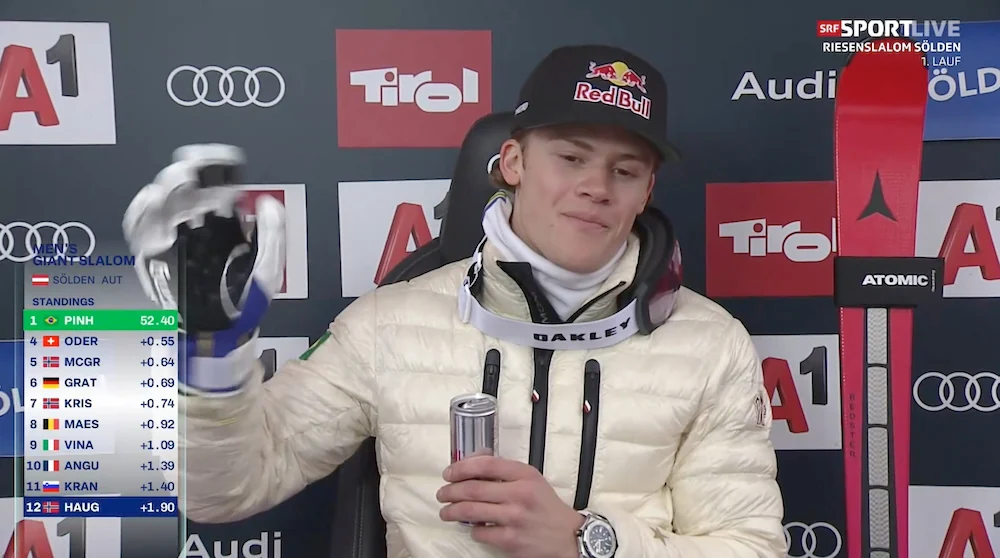 Braathen Leads After First Run of Giant Slalom in Sölden