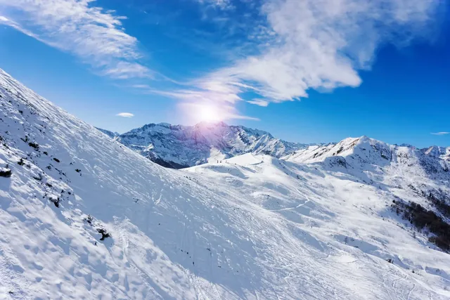 Slope on skiing resort, Alpe di Mera, Italy