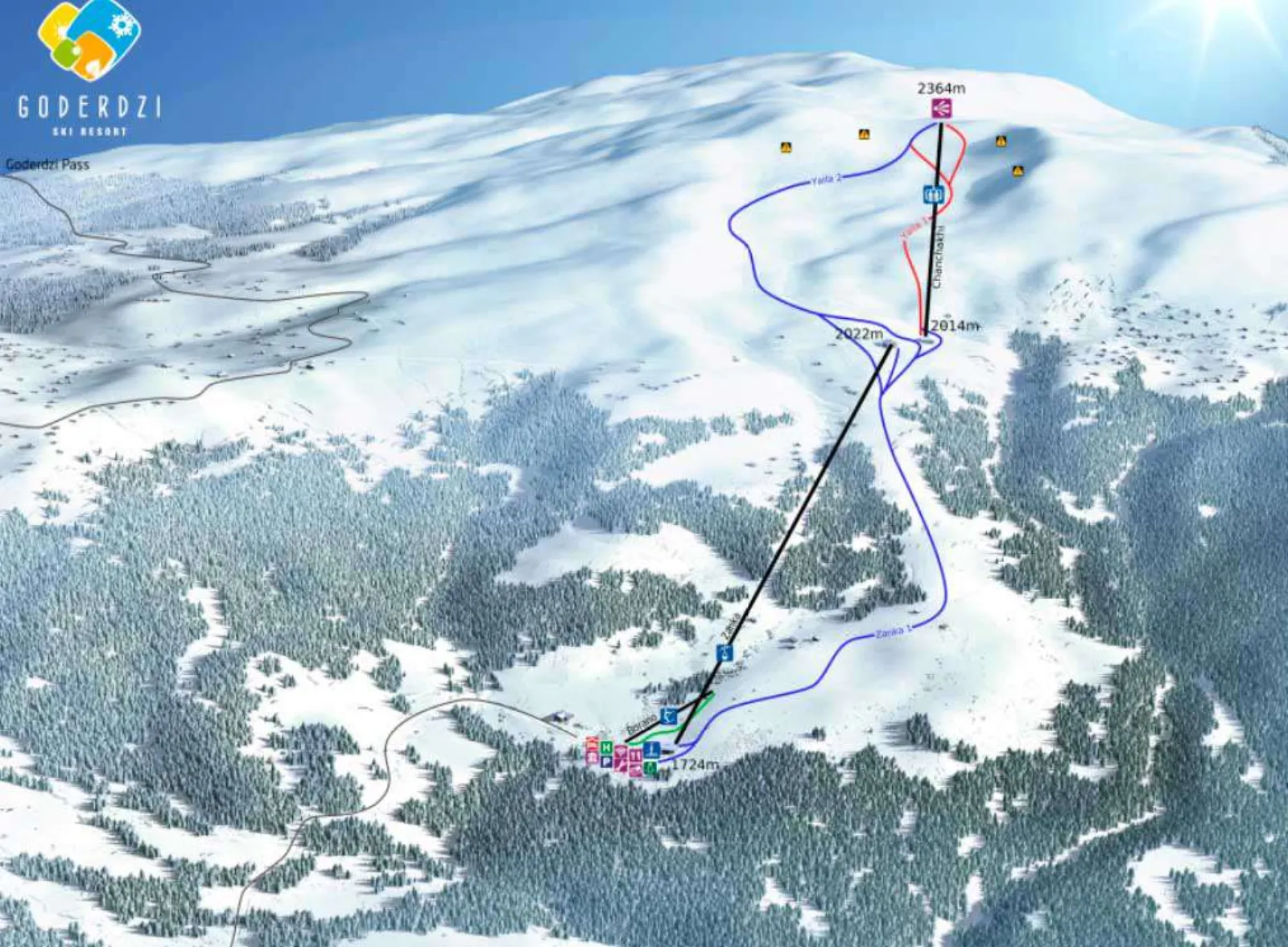Goderdzi ski resort trail map