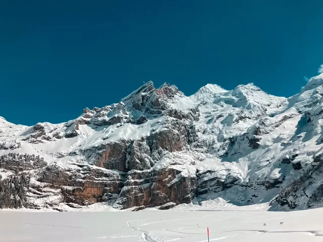 mountains during winter, Kandersteg, Switzerland