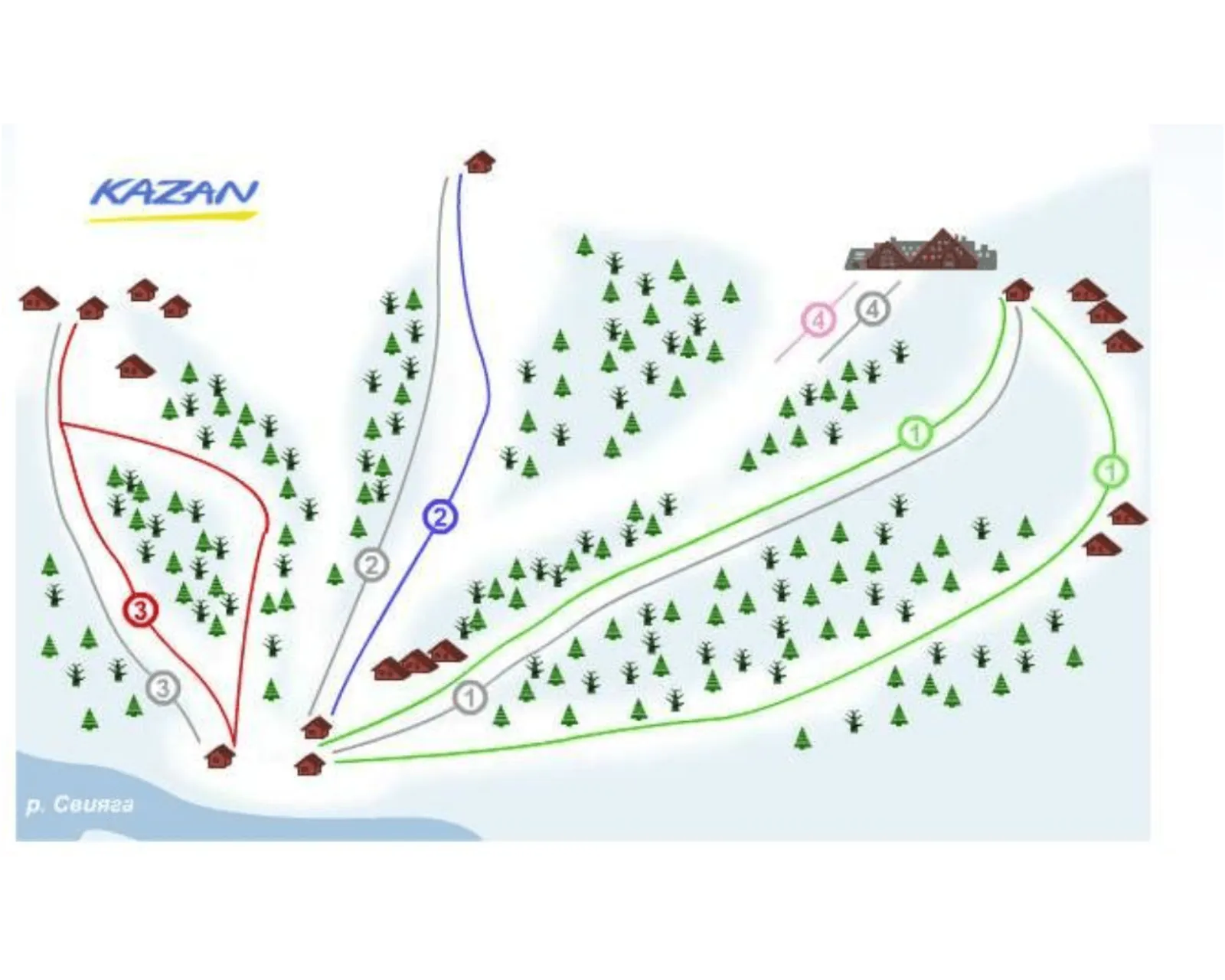 Kazan ski resort trail map