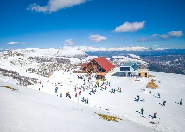 Ovindoli (Abruzzo, Italy) - The Monte della Magnola above the ski resorts of Ovindoli, during winter with snow
