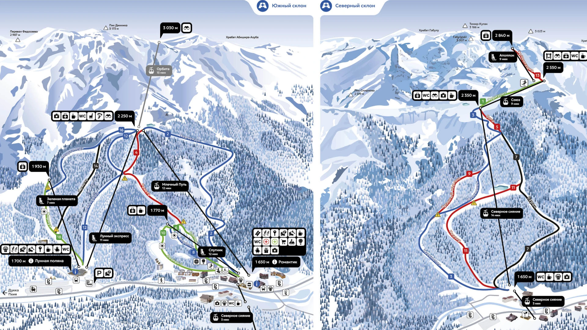 Arkhyz ski resort trail map
