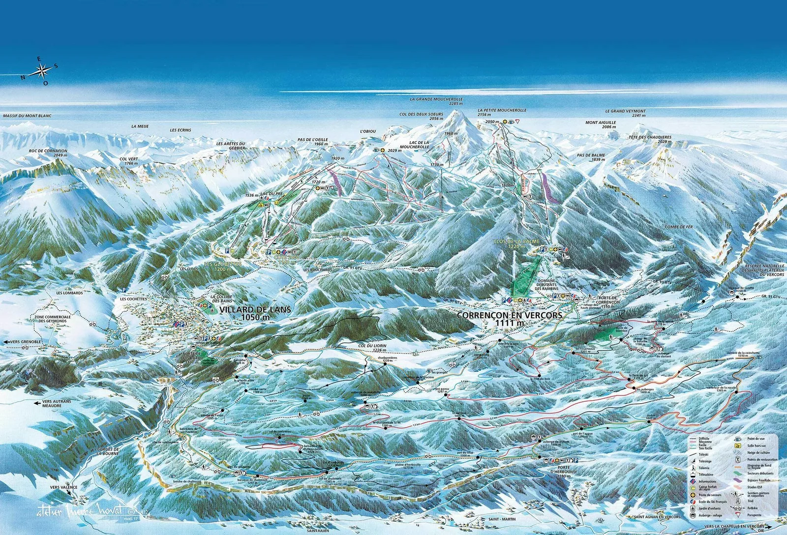 Autrans - La Sure ski resort trail map