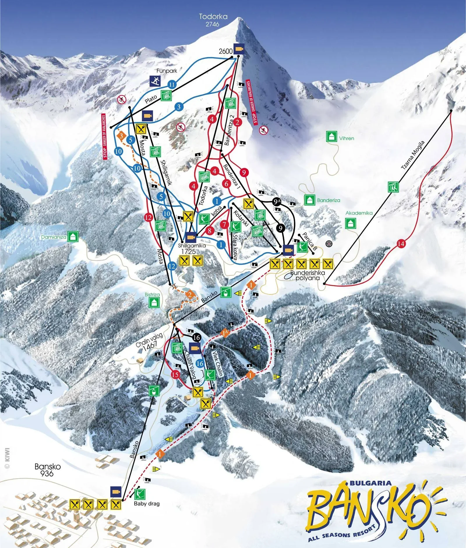 Bansko ski resort trail map