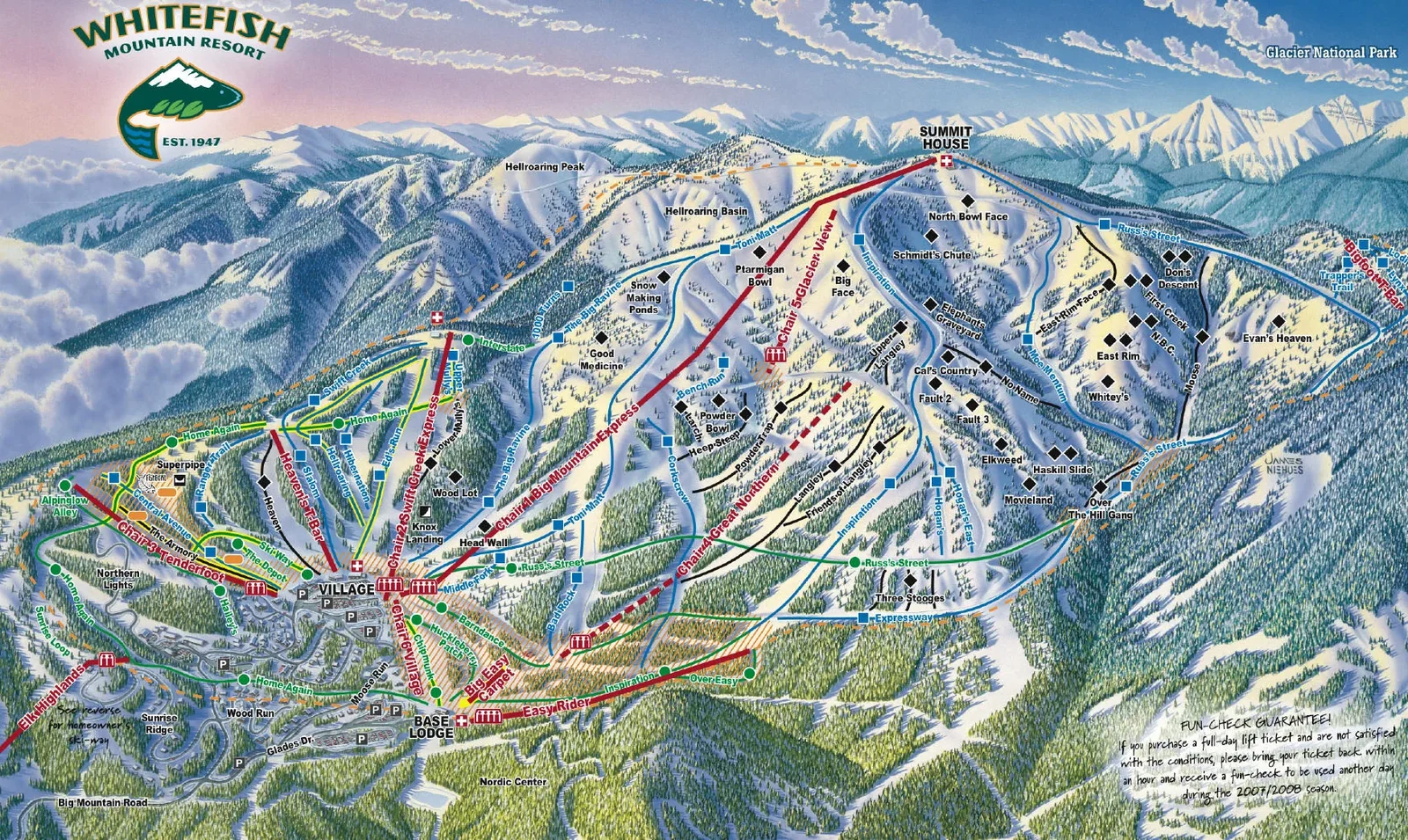 Схема склонов курорта Brundage Mountain