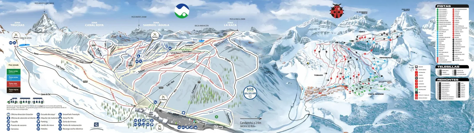 Candanchú ski resort trail map