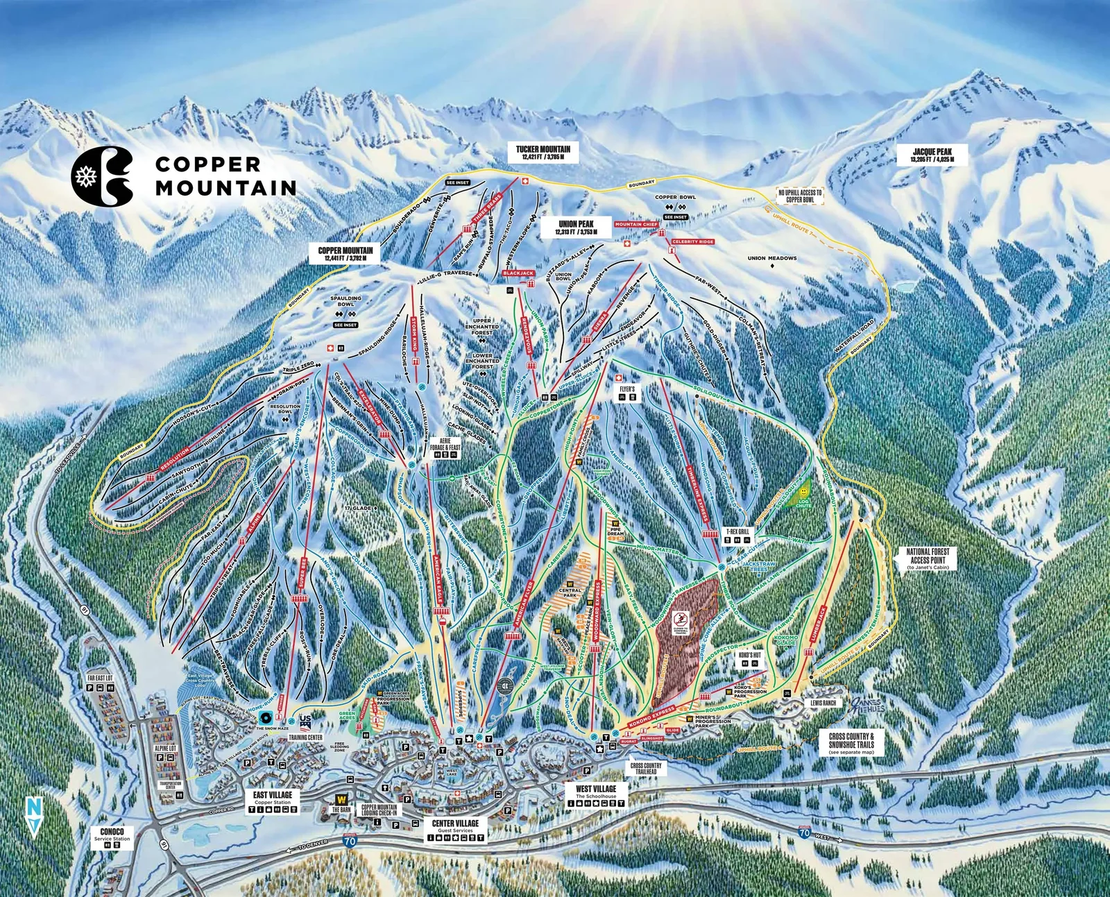 Copper Mountain ski resort trail map