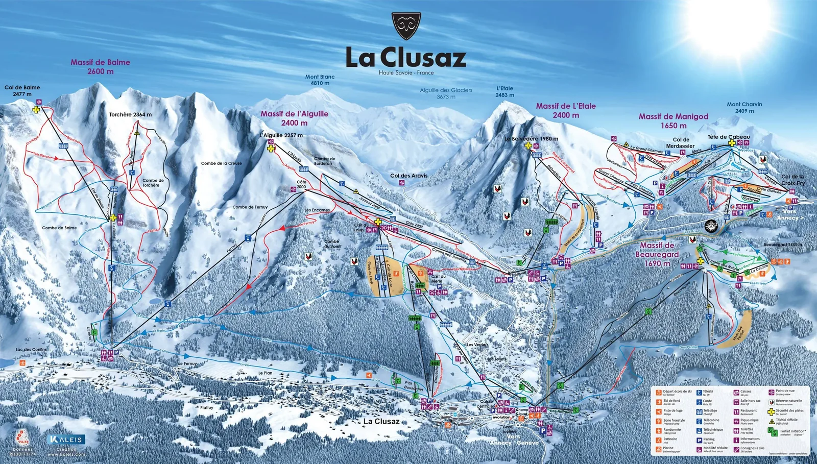 La Clusaz/Manigod ski resort trail map