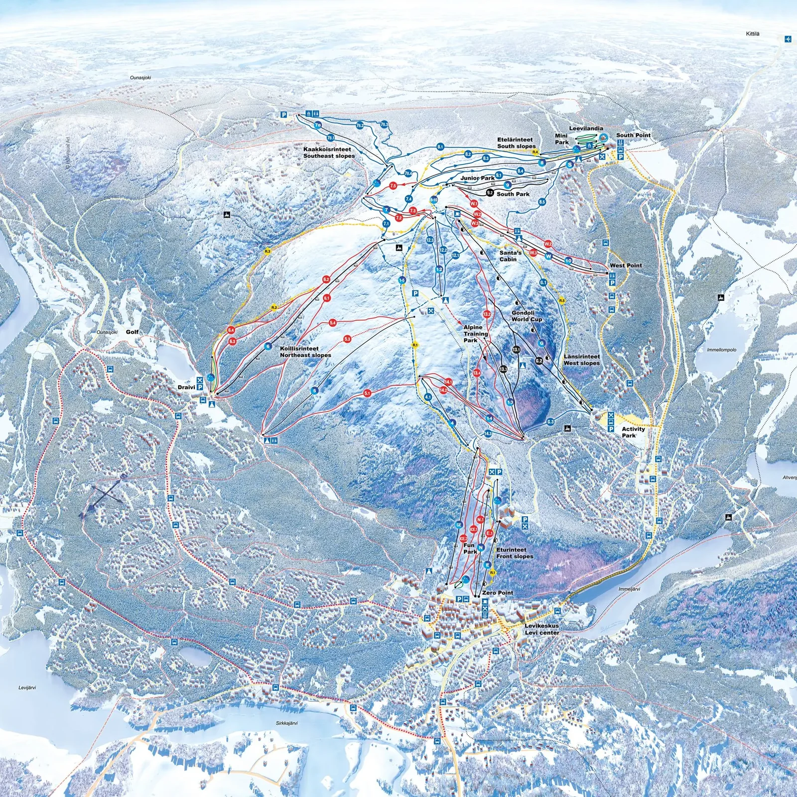 Levi ski resort trail map