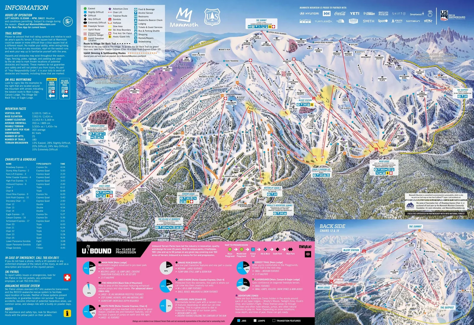 Mammoth Mountain ski resort trail map