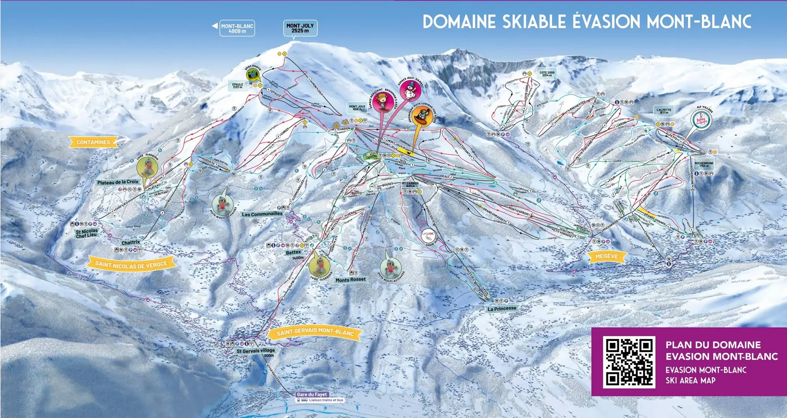 Megève/Saint-Gervais ski resort trail map