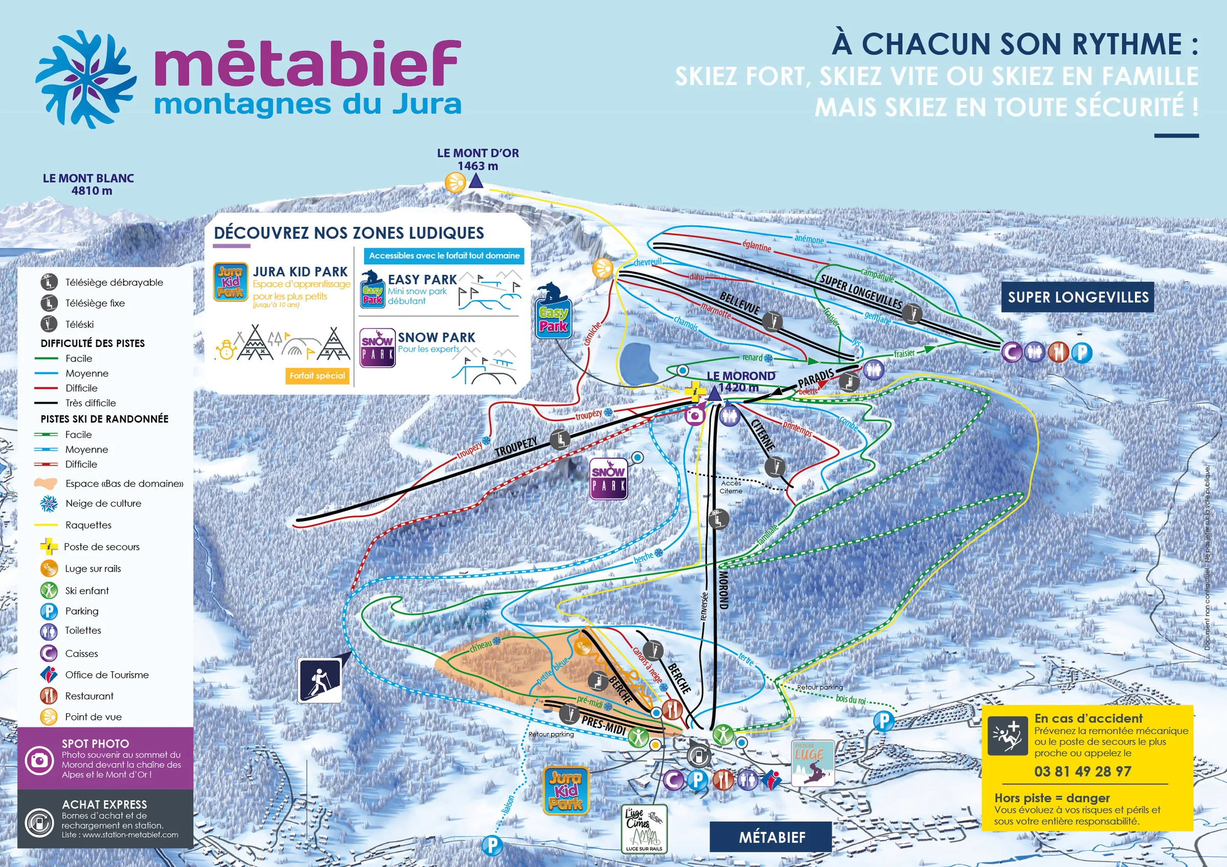 Métabief Mont d'Or ski resort trail map