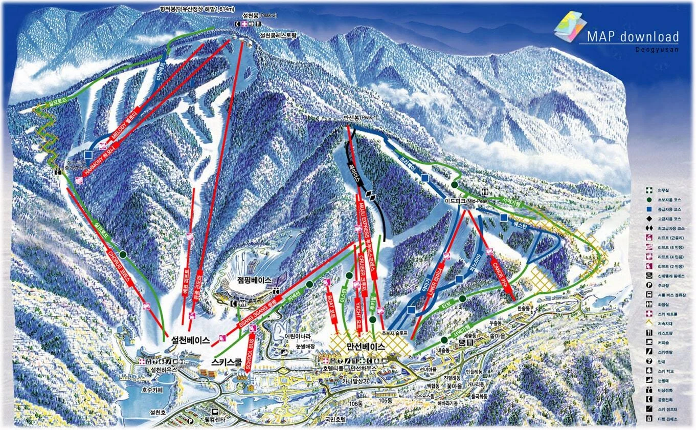 Muju Deogyusan ski resort trail map