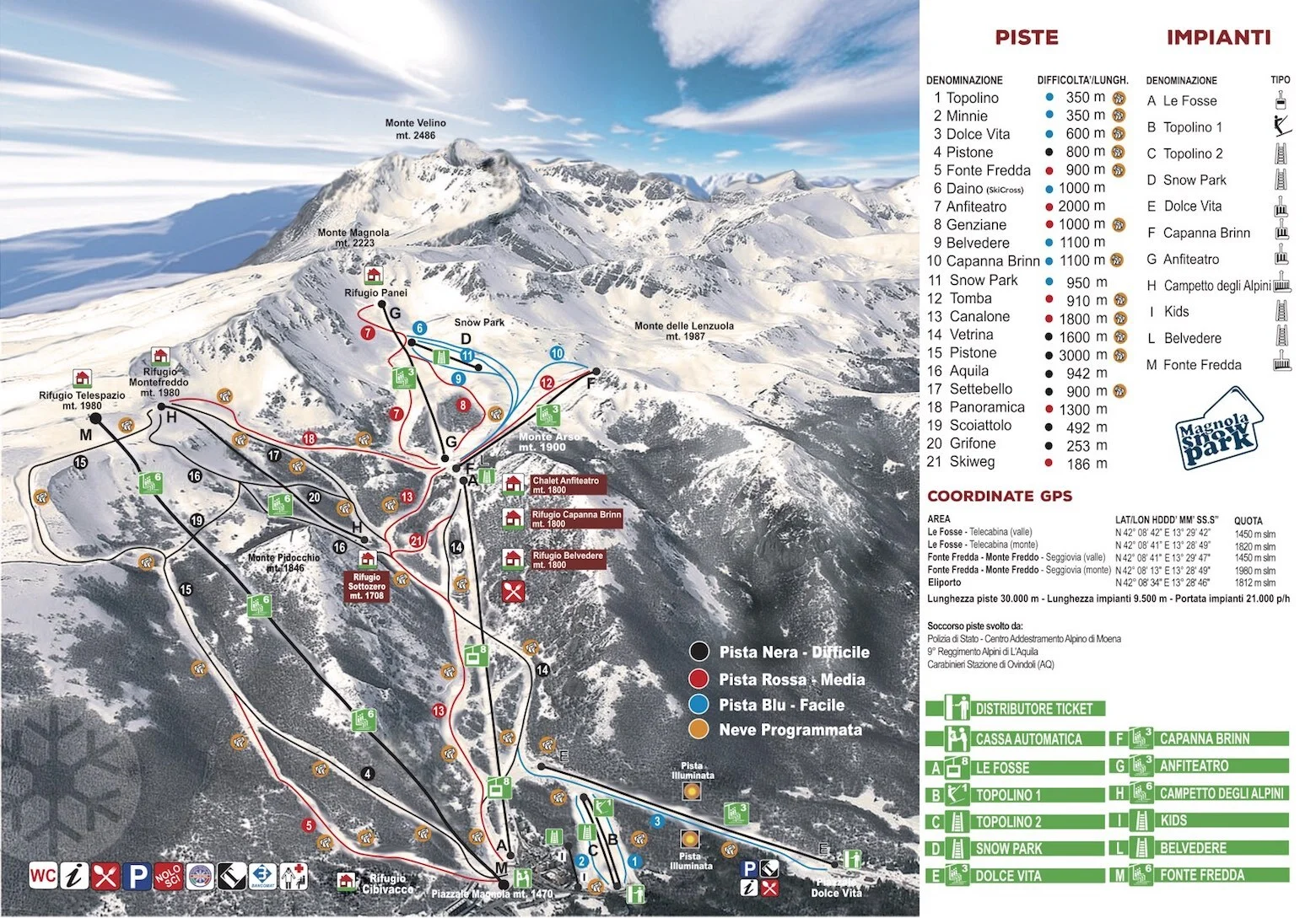 Ovindoli ski resort trail map