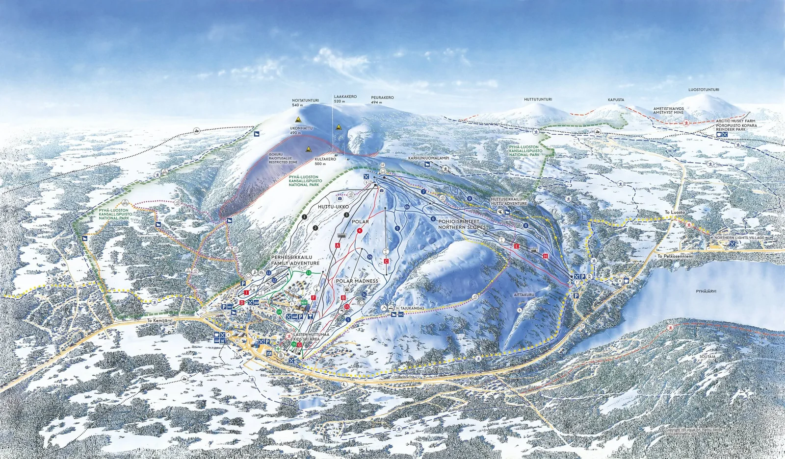 Pyhä ski resort trail map