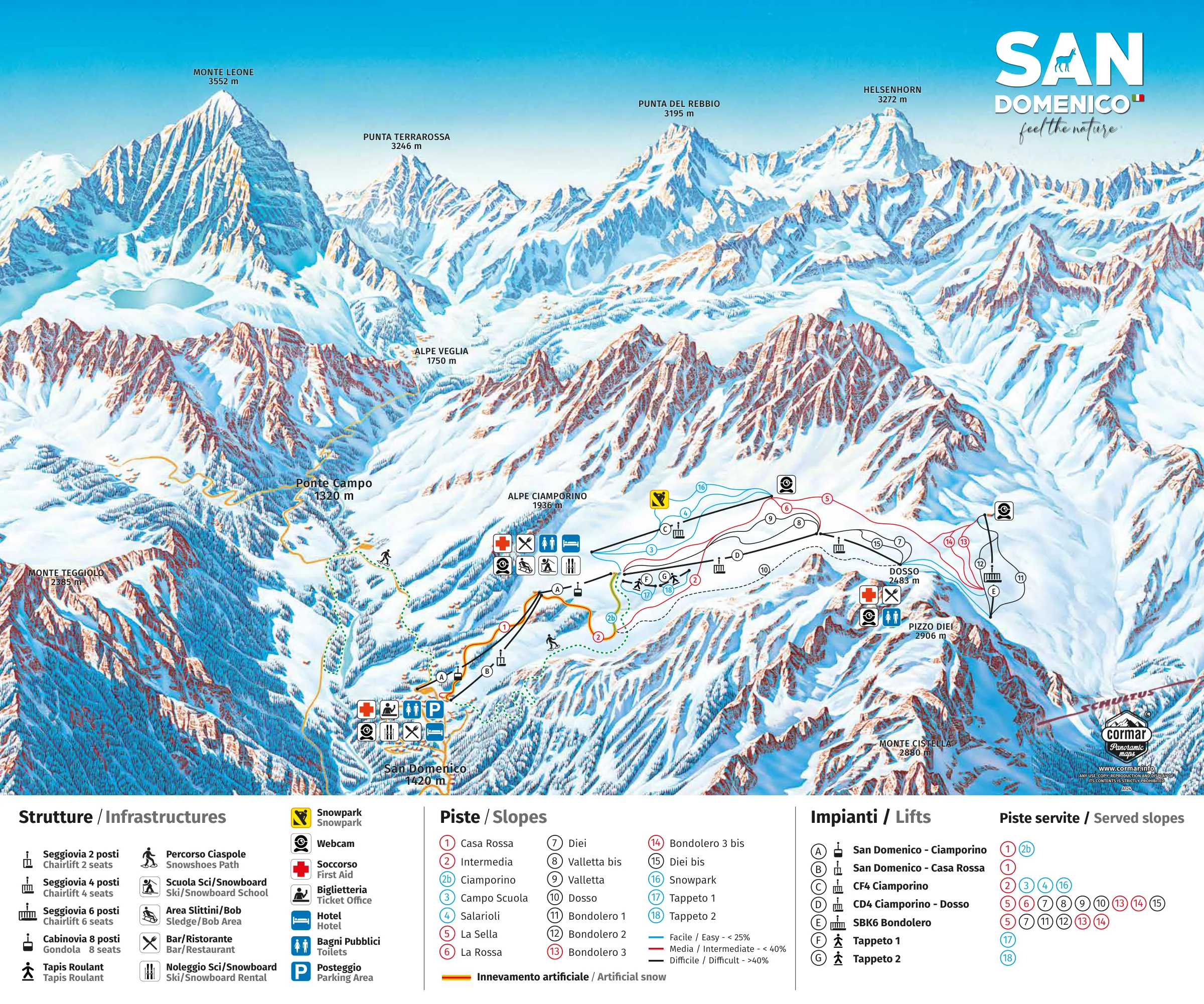 Mappa delle piste di San Domenico - Alpe Ciamporino