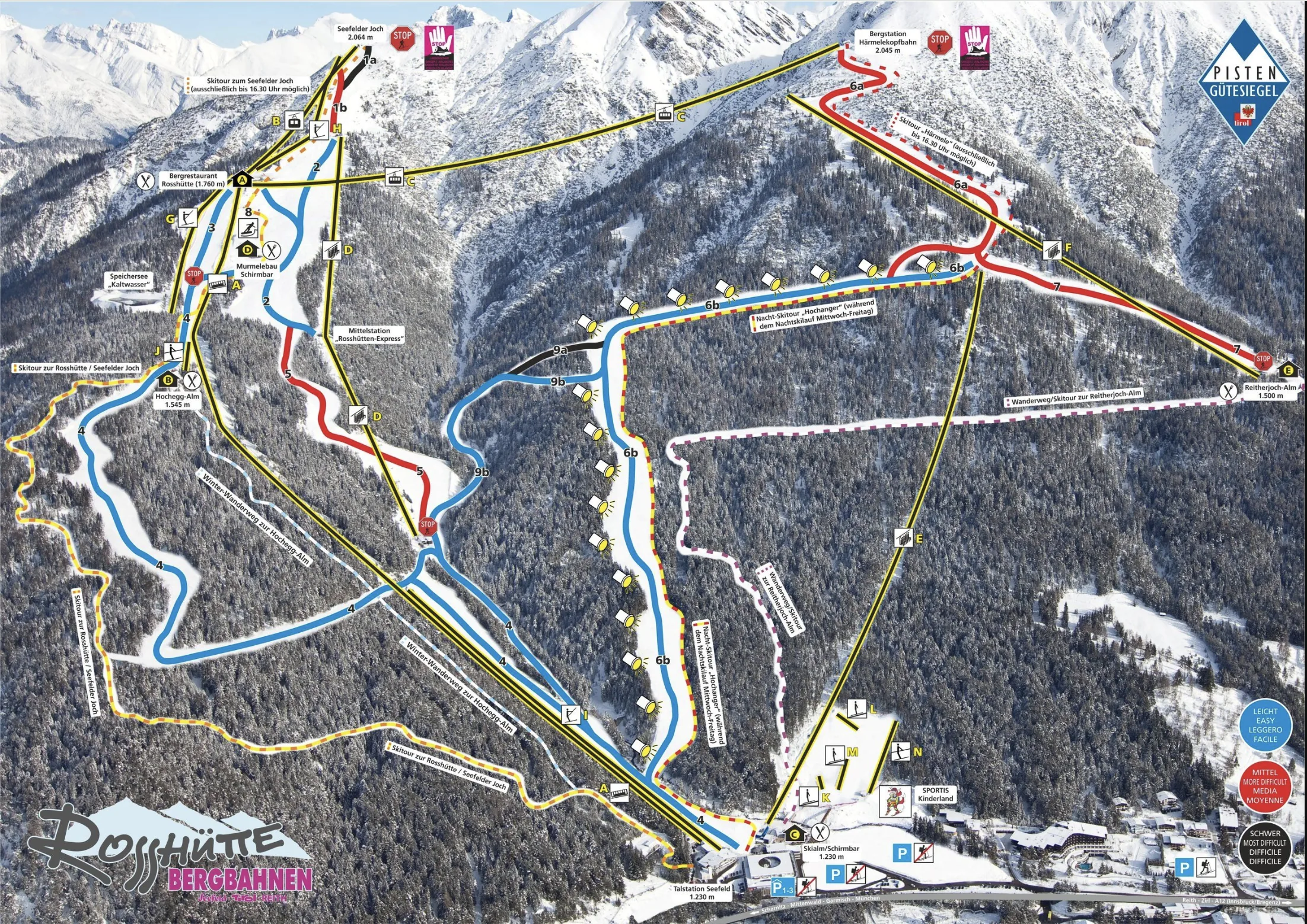 Mapa tras ośrodka Seefeld - Rosshütte
