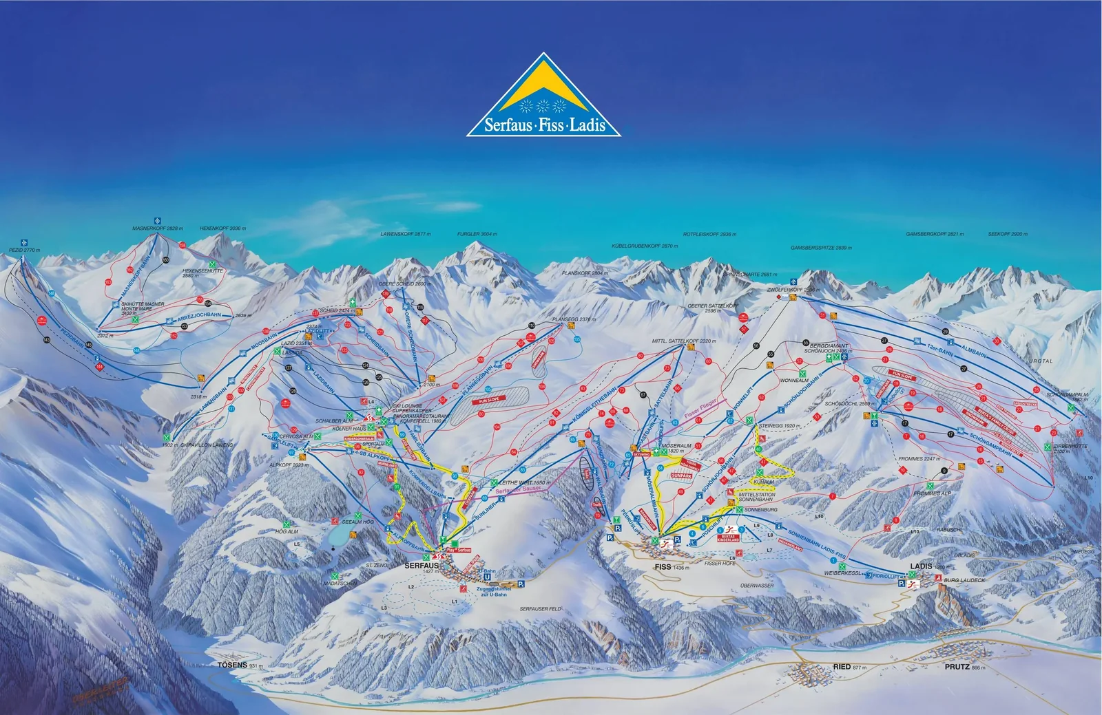 Serfaus-Fiss-Ladis ski resort trail map
