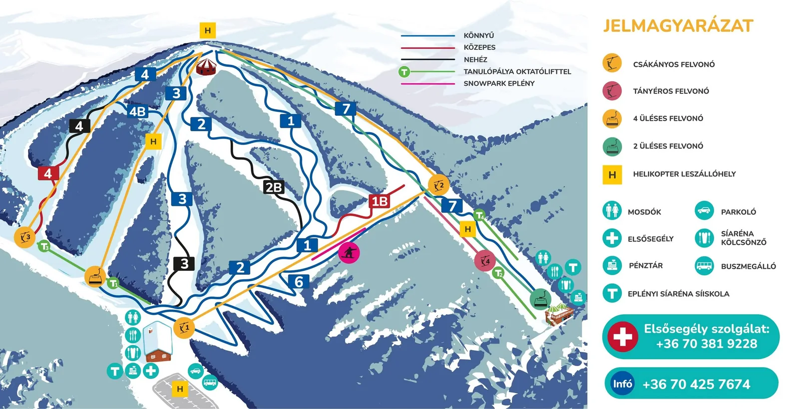 Síaréna Vibe Park - Eplény ski resort trail map