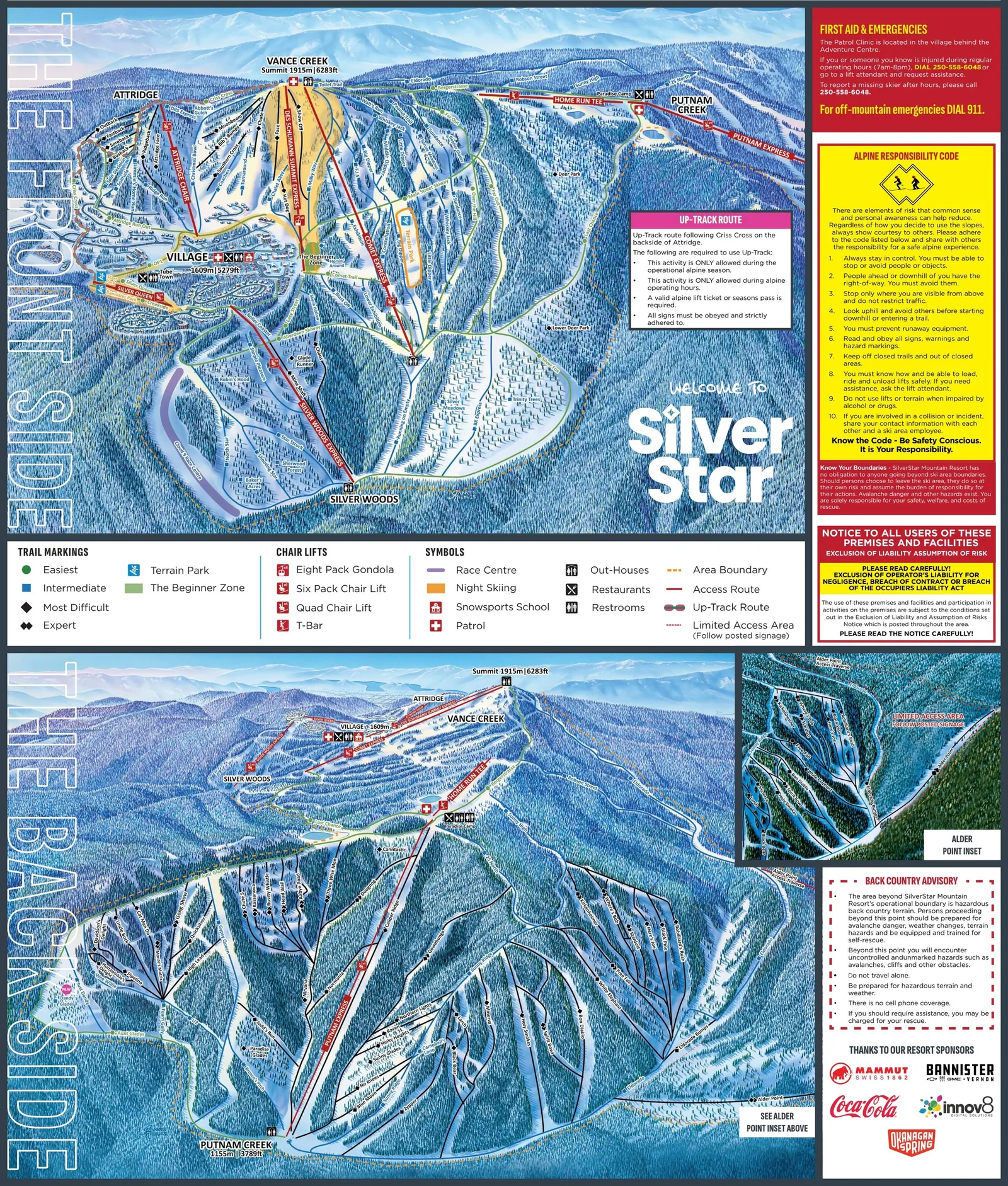 Схема склонов курорта Silver Star