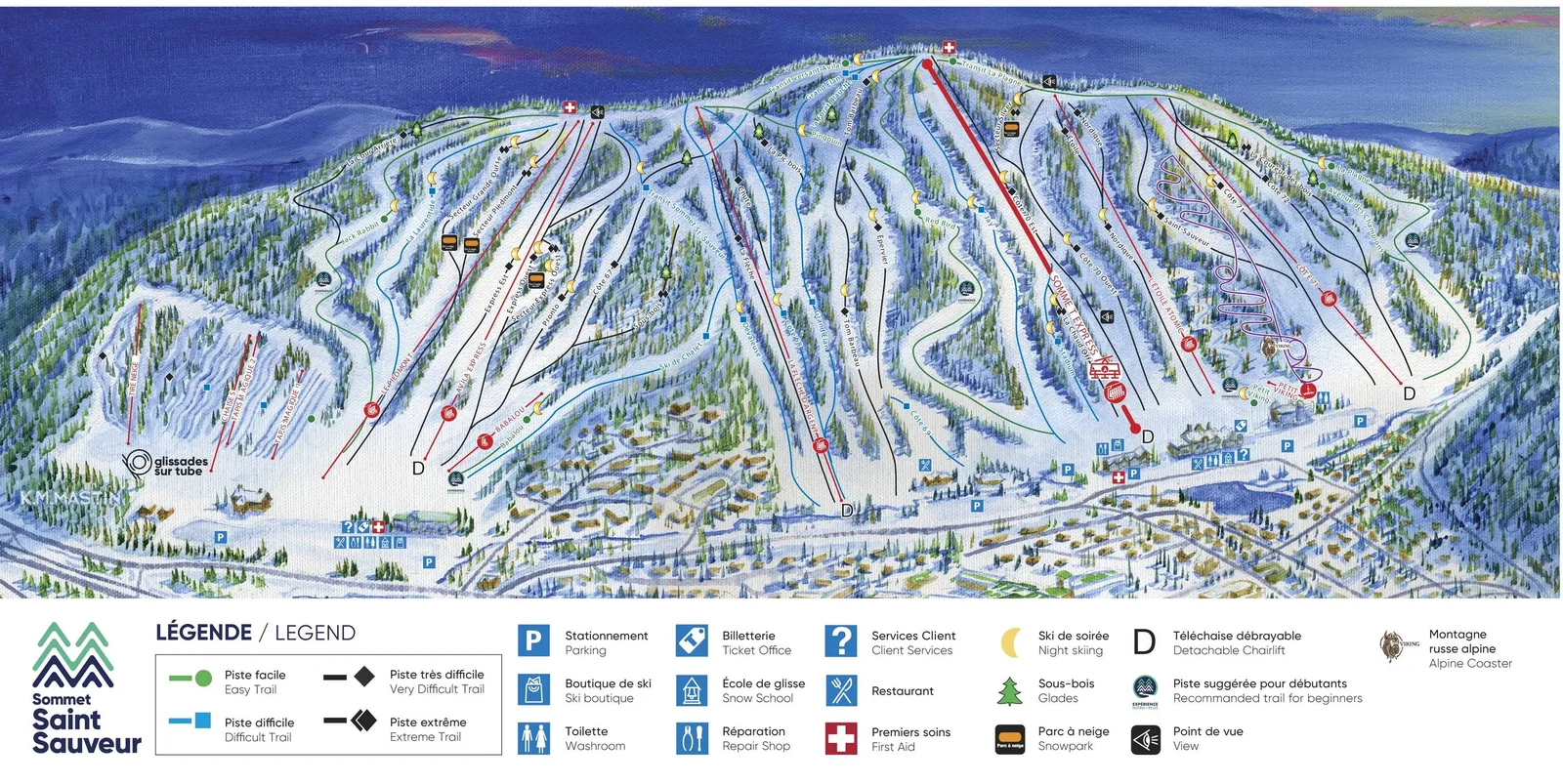 Sommet Saint-Sauveur ski resort trail map