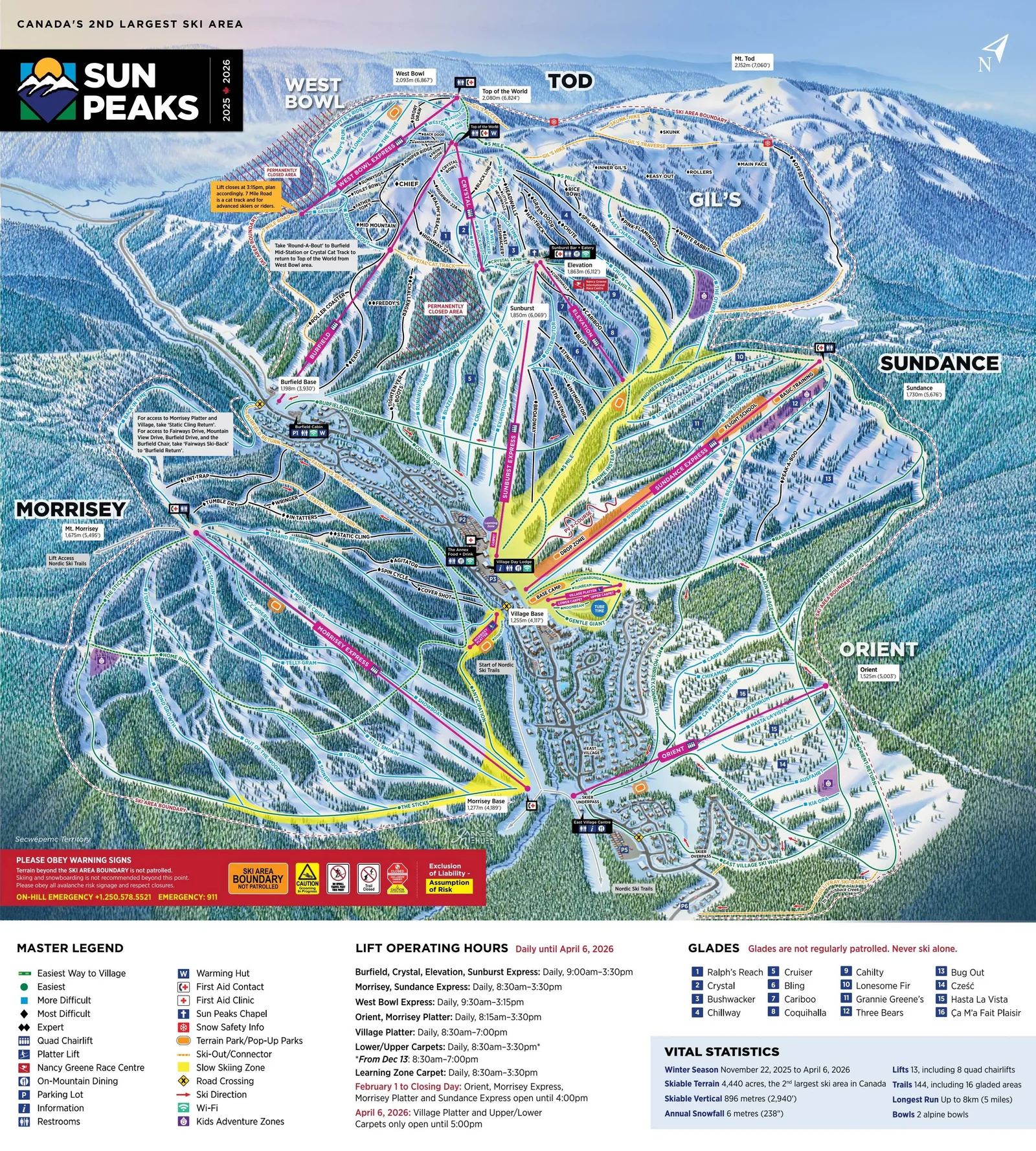 Sun Peaks ski resort trail map