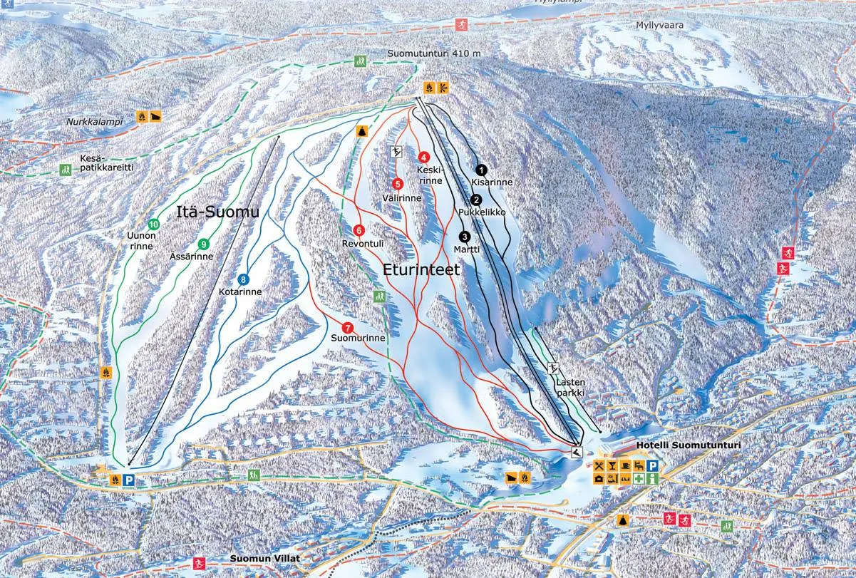 Suomu ski resort trail map