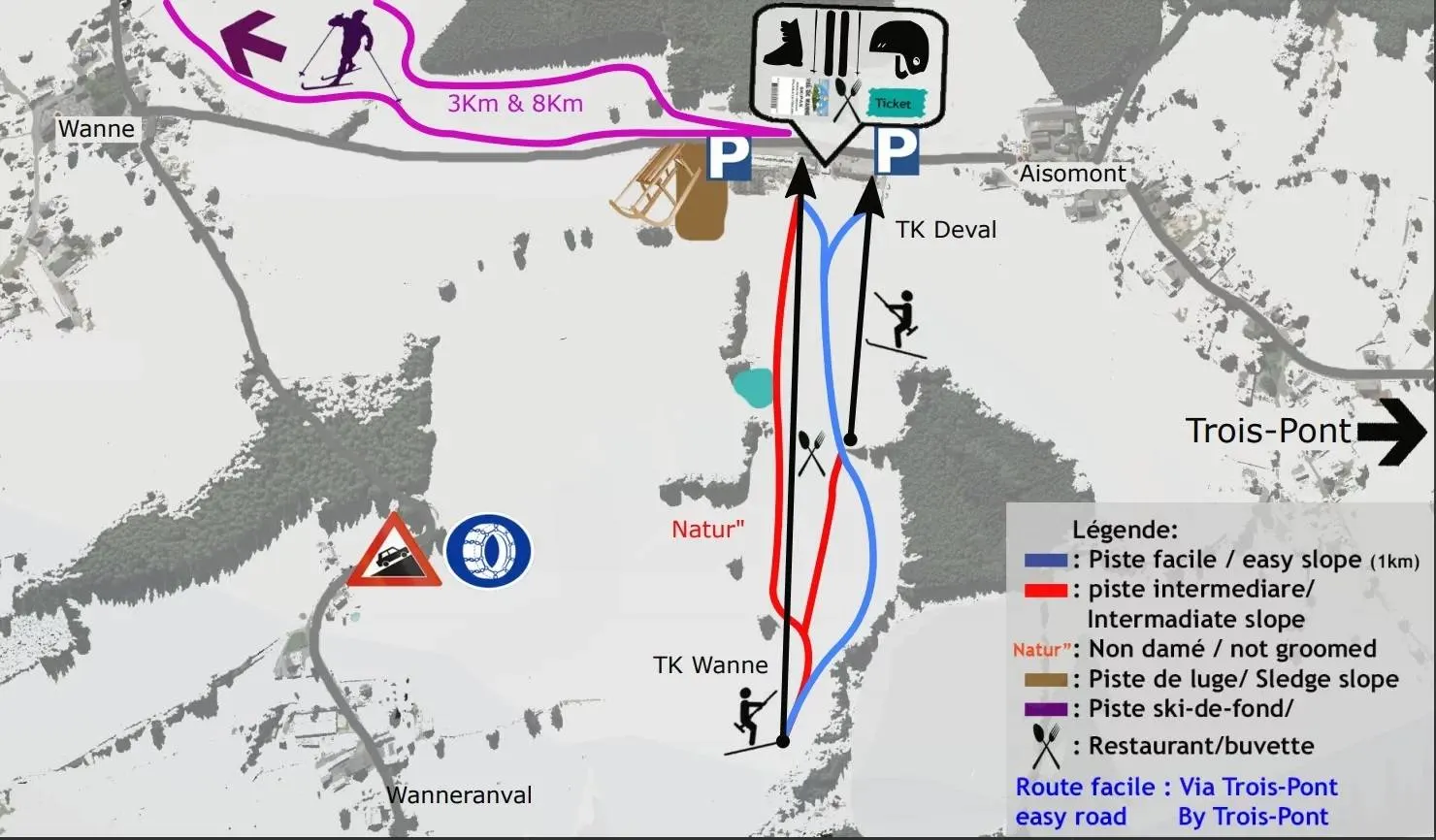 Val de Wanne ski resort trail map