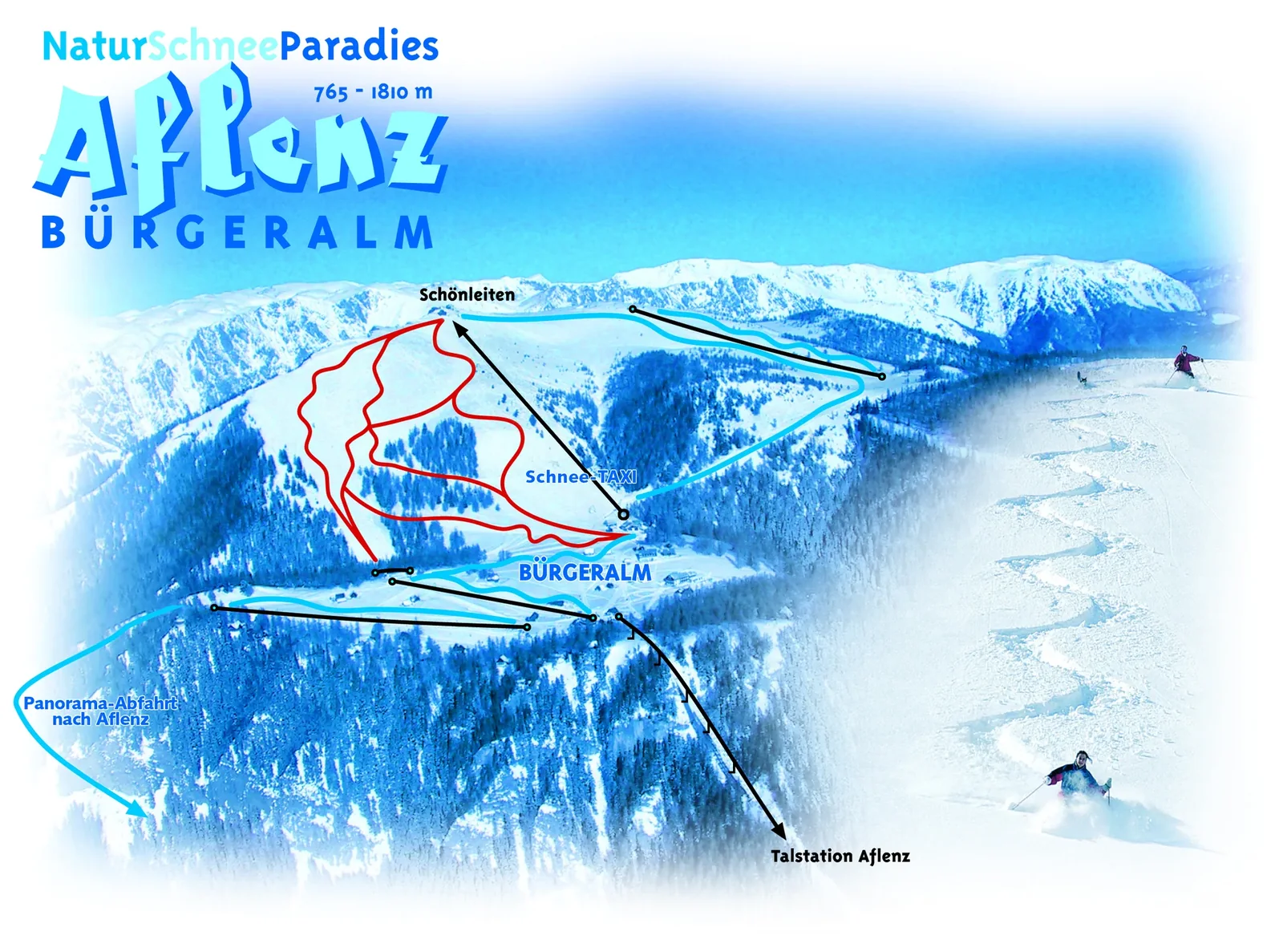 Aflenzer Bürgeralm ski resort trail map