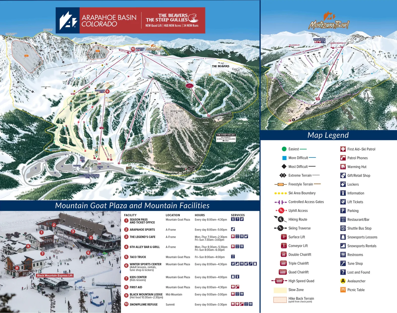 Arapahoe Basin ski resort trail map