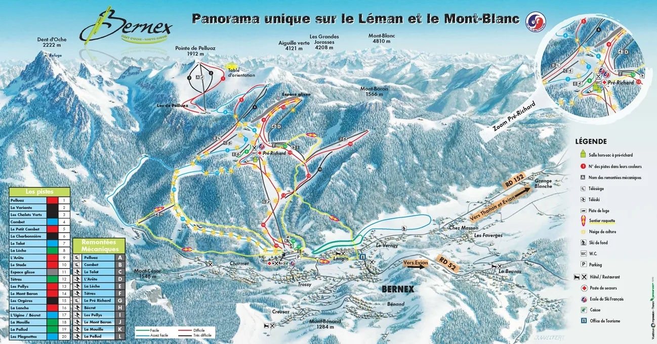Bernex ski resort trail map