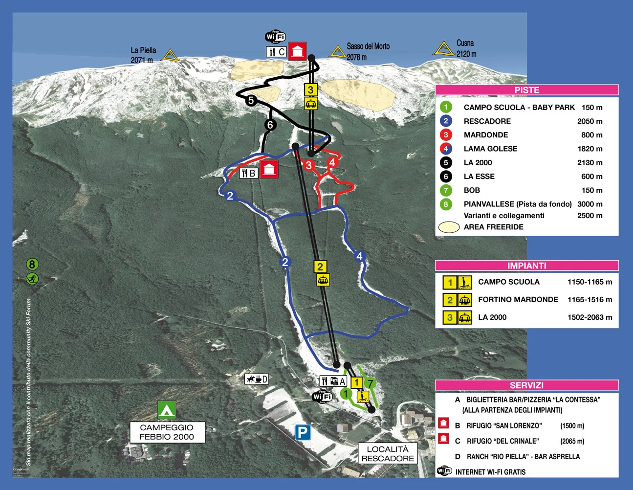 Febbio ski resort trail map