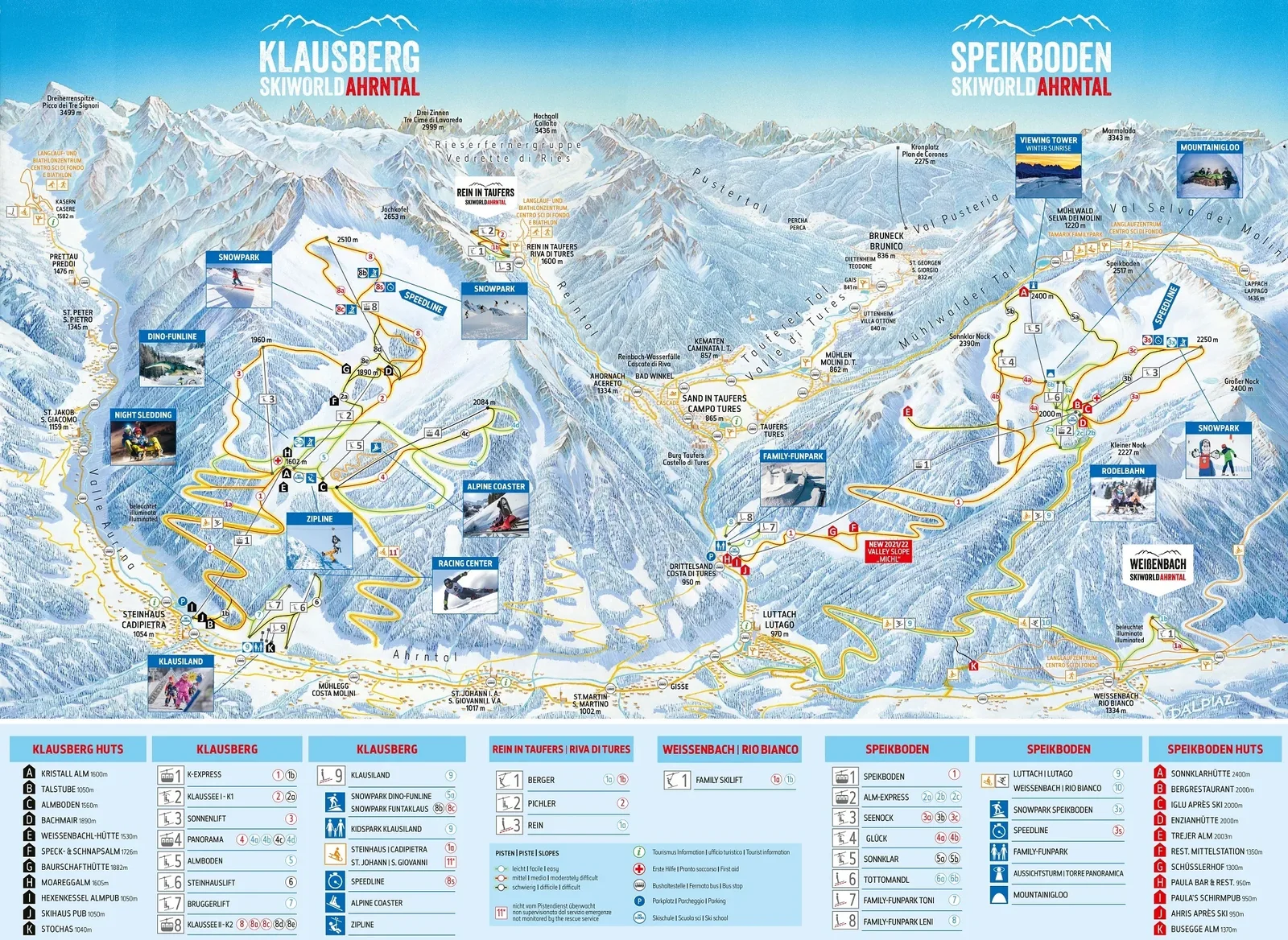 Fun. Speikboden / Berg. Speikboden ski resort trail map