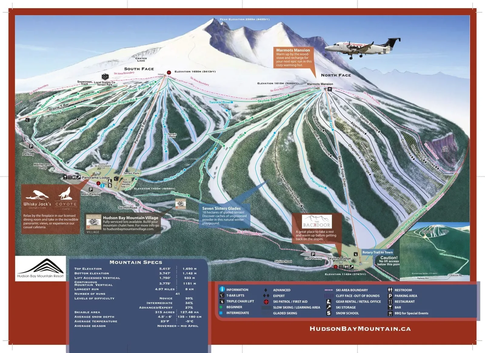 Hudson Bay Mountain ski resort trail map