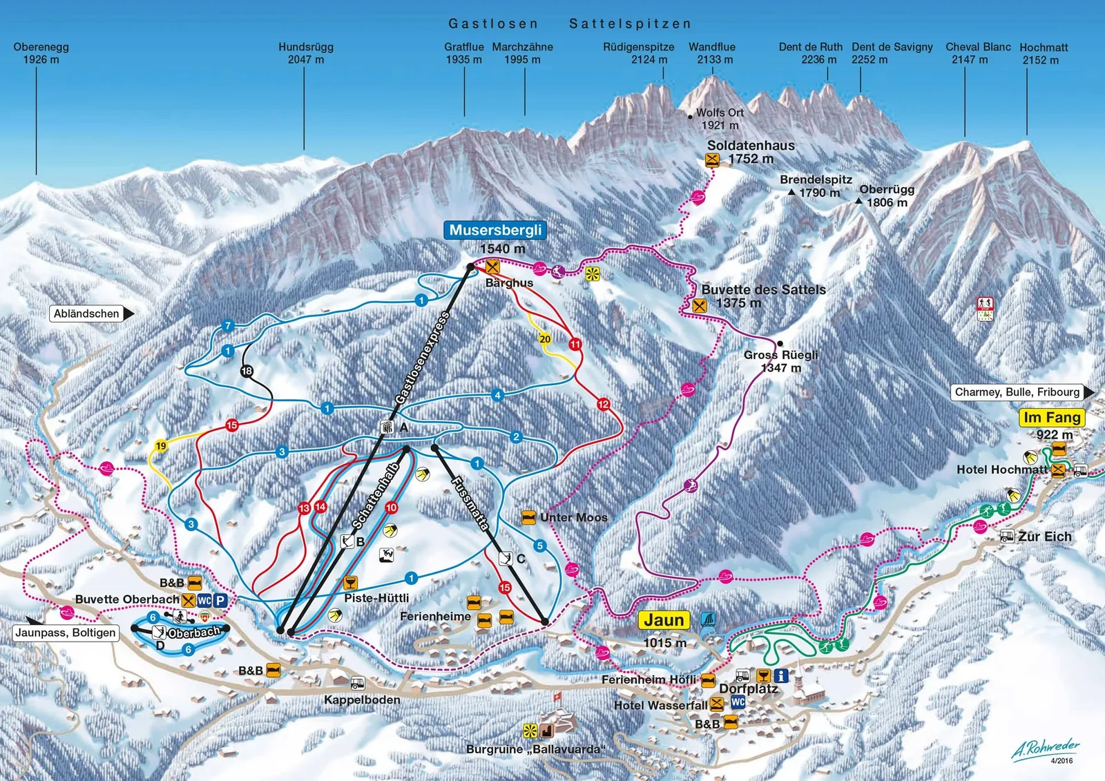 Jaun ski resort trail map