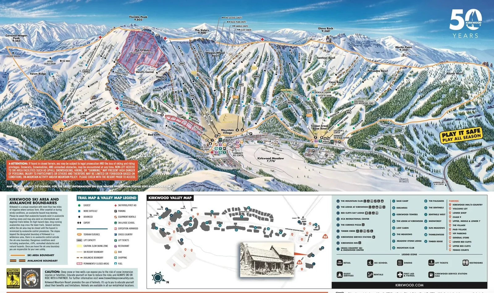 Kirkwood ski resort trail map