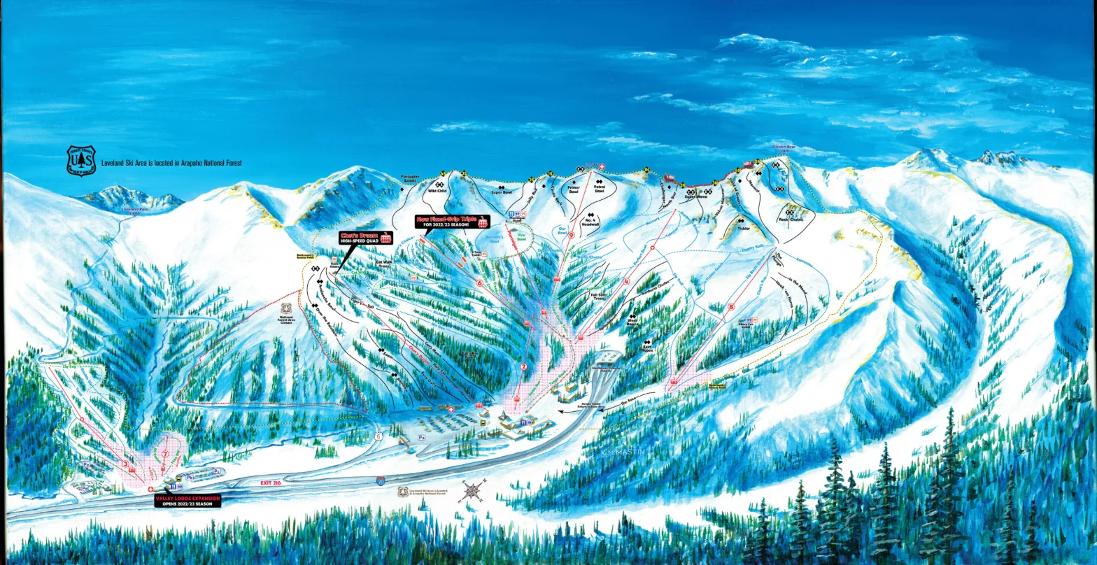 Loveland ski resort trail map