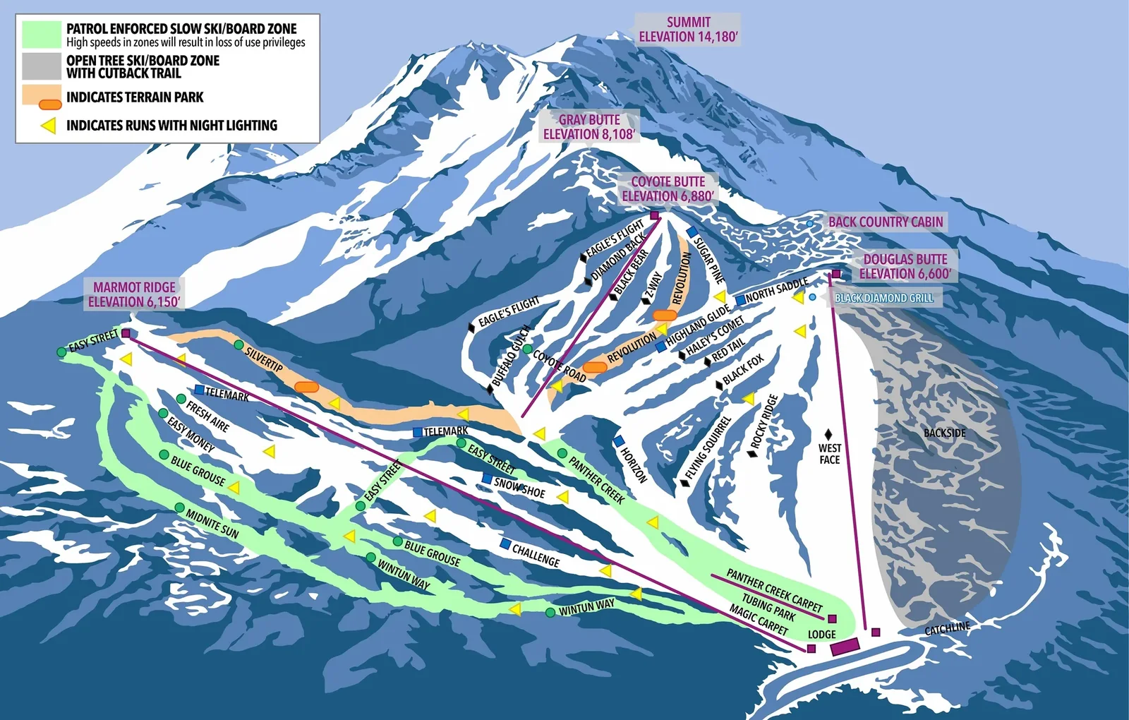 Mt. Shasta Ski Park ski resort trail map