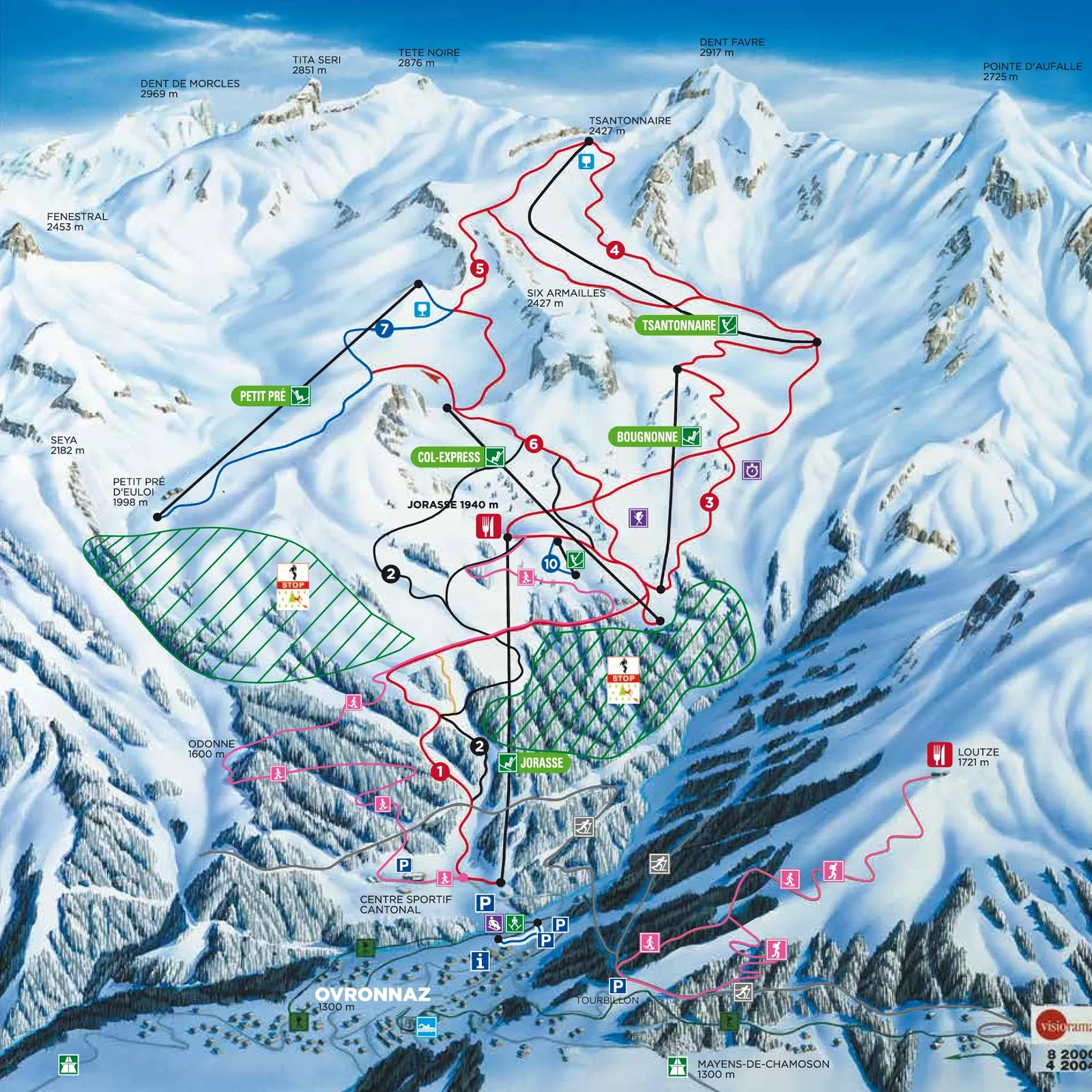Ovronnaz ski resort trail map