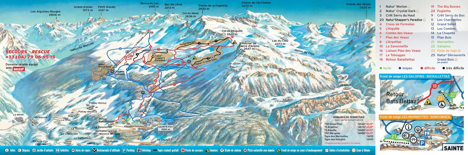 Sainte Foy Tarentaise ski resort trail map