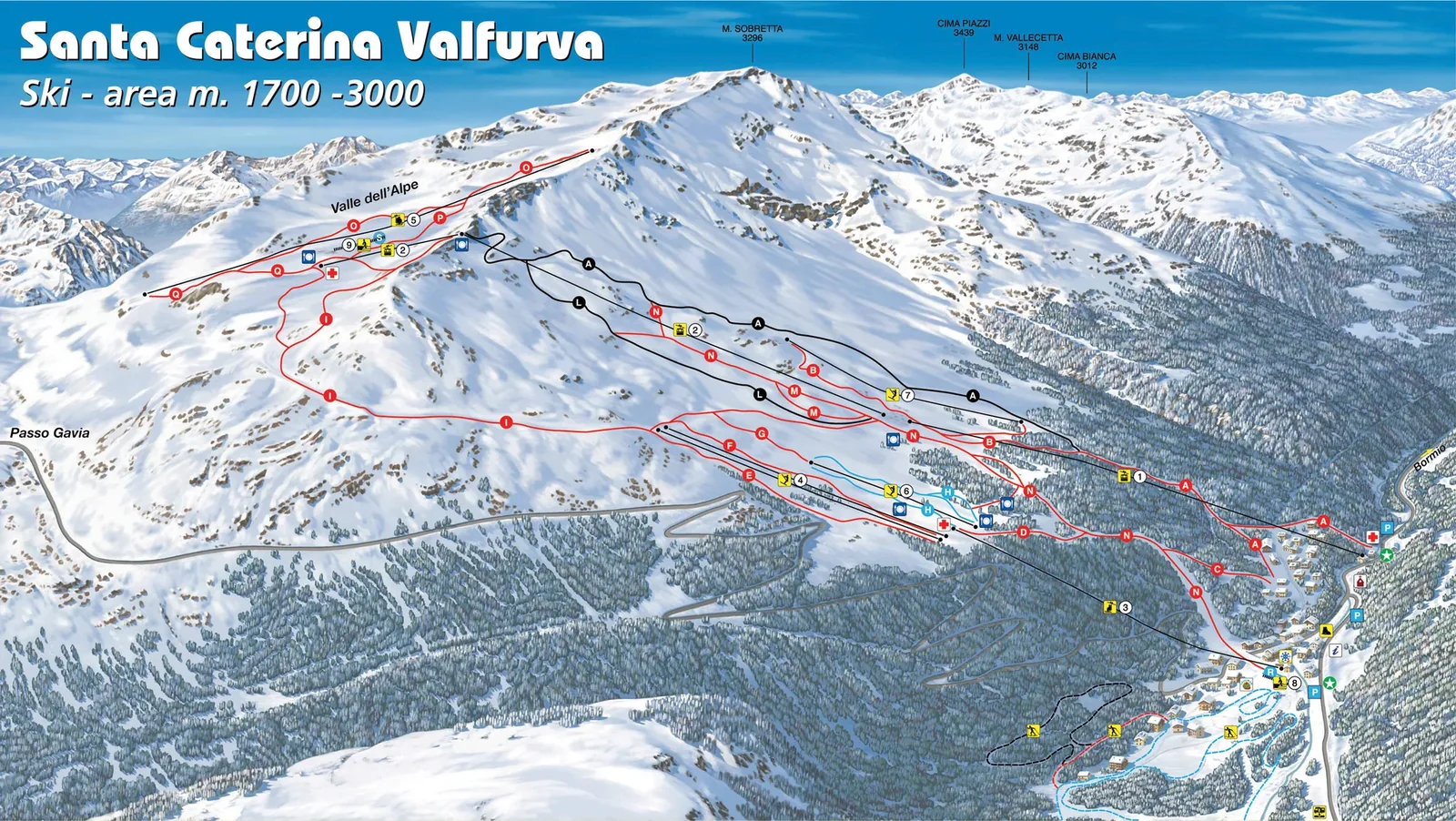 Santa Caterina Valfurva ski resort trail map