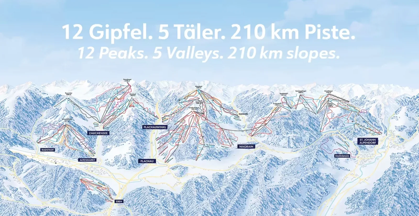 Схема склонов курорта Shuttleberg Flachauwinkl - Kleinarl