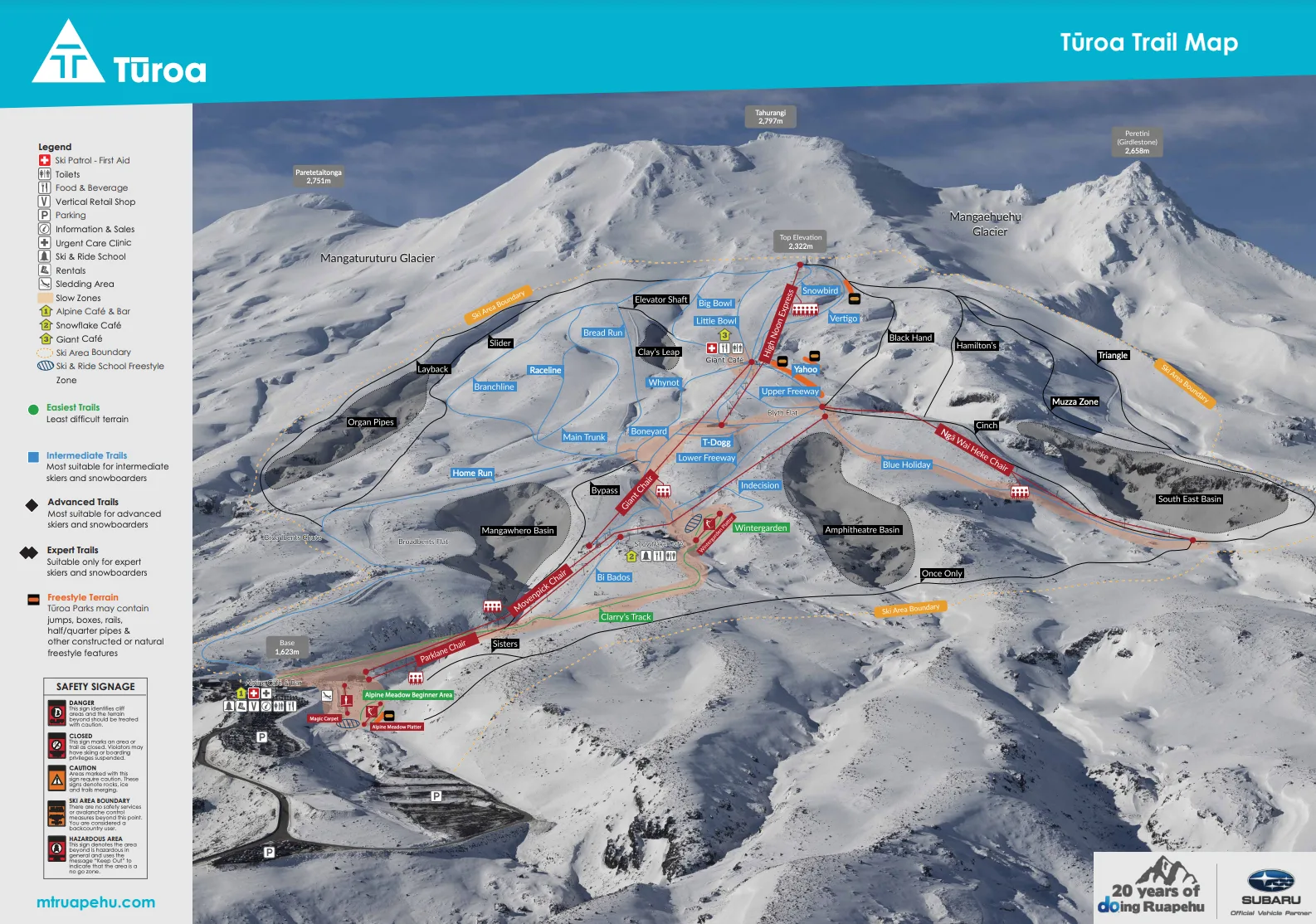 Turoa ski resort trail map